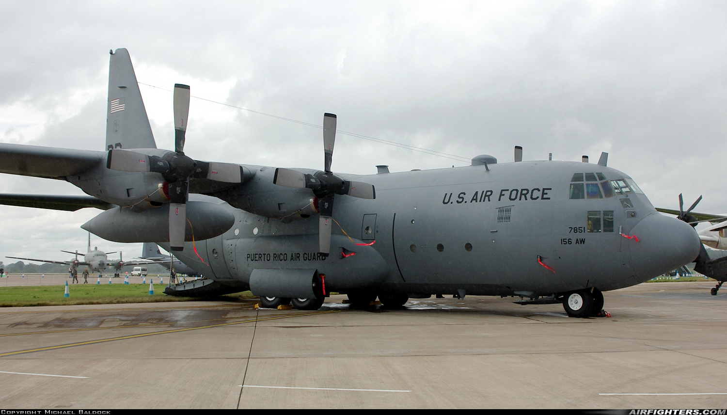 USA - Air Force Lockheed C-130E Hercules (L-382) 63-7851 at Fairford (FFD / EGVA), UK