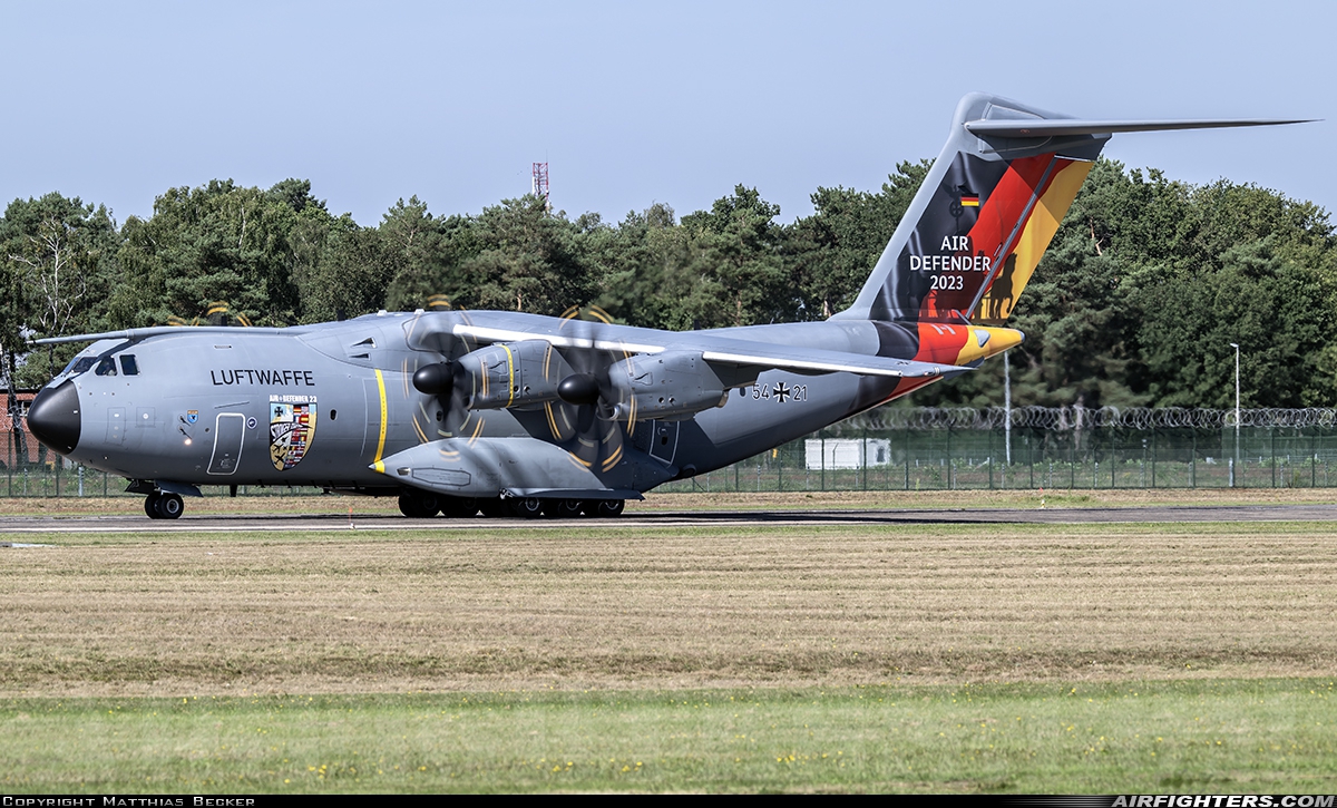 Germany - Air Force Airbus A400M-180 Atlas 54+21 at Kleine Brogel (EBBL), Belgium