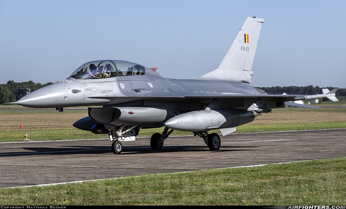 Belgium - Air Force General Dynamics F-16BM Fighting Falcon FB-23 at Kleine Brogel (EBBL), Belgium