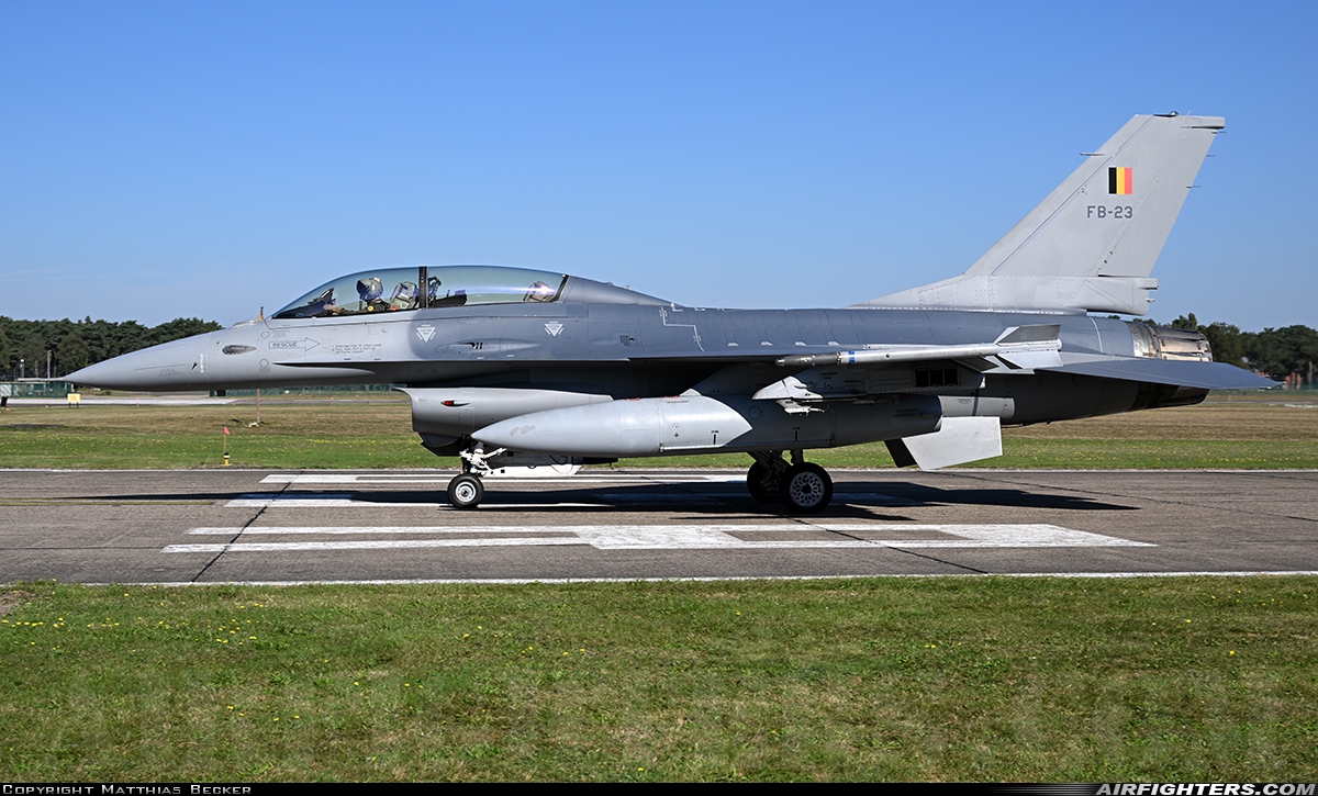 Belgium - Air Force General Dynamics F-16BM Fighting Falcon FB-23 at Kleine Brogel (EBBL), Belgium