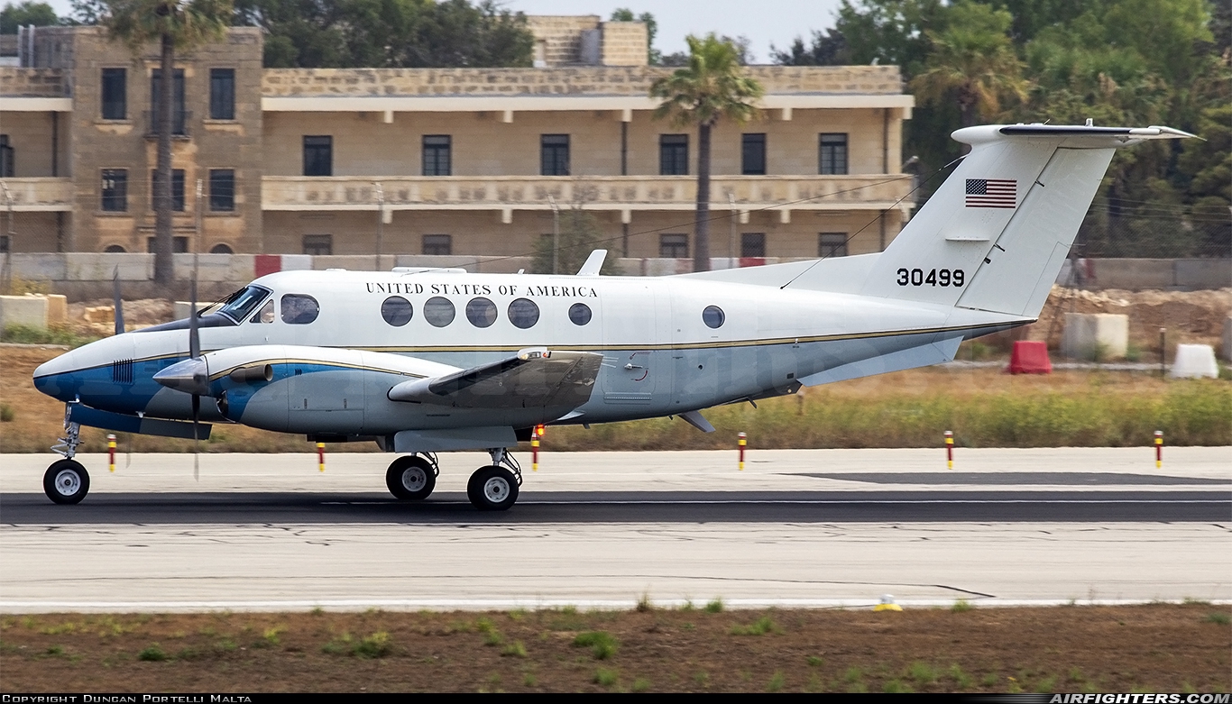 USA - Air Force Beech C-12D Huron (Super King Air A200CT) 83-0499 at Luqa - Malta International (MLA / LMML), Malta