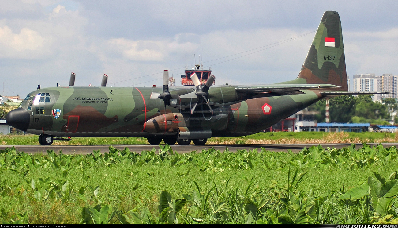 Indonesia - Air Force Lockheed C-130H-30 Hercules (L-382) A-1317 at Medan - Polonia (MES / WIMM), Indonesia
