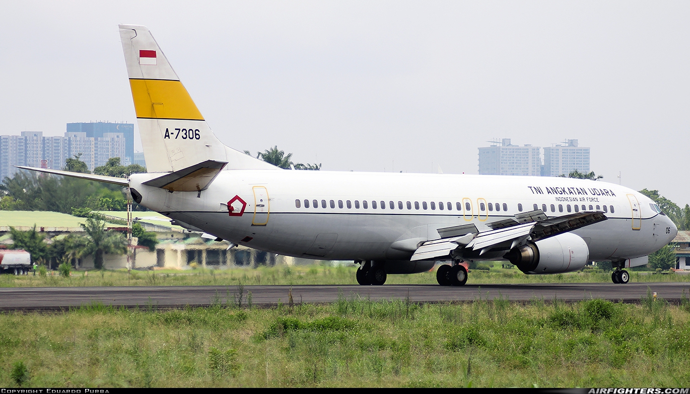 Indonesia - Air Force Boeing 737-4U3 A-7306 at Medan - Polonia (MES / WIMM), Indonesia