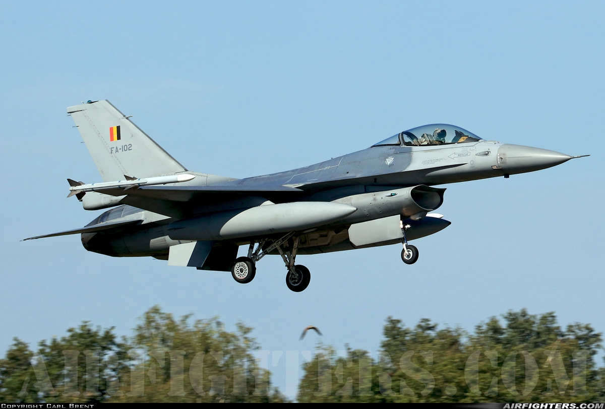 Belgium - Air Force General Dynamics F-16AM Fighting Falcon FA-102 at Kleine Brogel (EBBL), Belgium