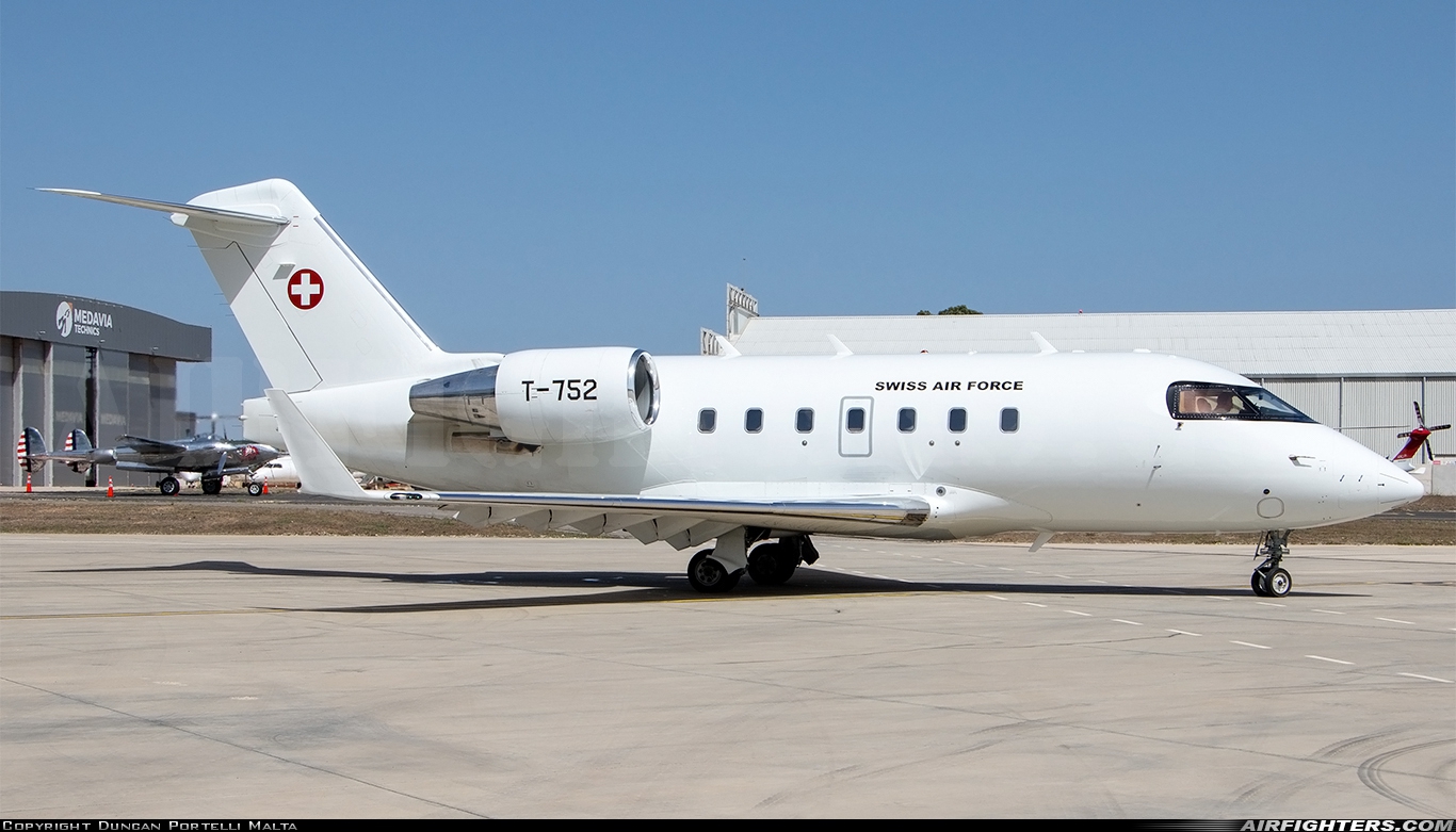 Switzerland - Air Force Canadair CL-600-2B16 Challenger 604 T-752 at Luqa - Malta International (MLA / LMML), Malta