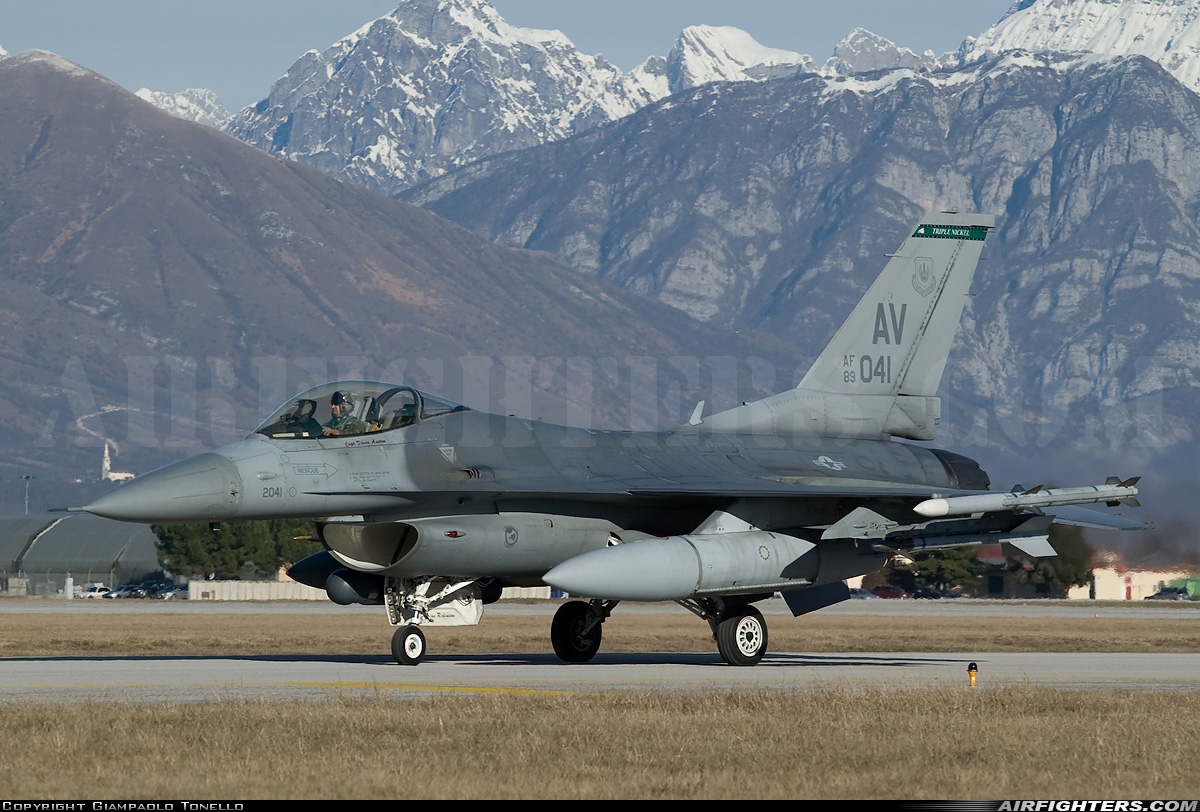 USA - Air Force General Dynamics F-16C Fighting Falcon 89-2041 at Aviano (- Pagliano e Gori) (AVB / LIPA), Italy