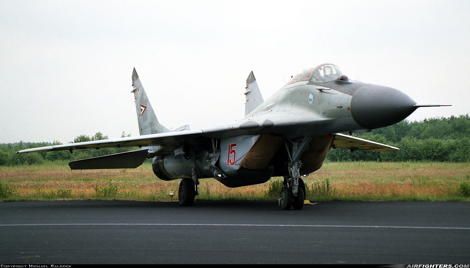 Hungary - Air Force Mikoyan-Gurevich MiG-29B (9.12A) 15 at Enschede - Twenthe (ENS / EHTW), Netherlands