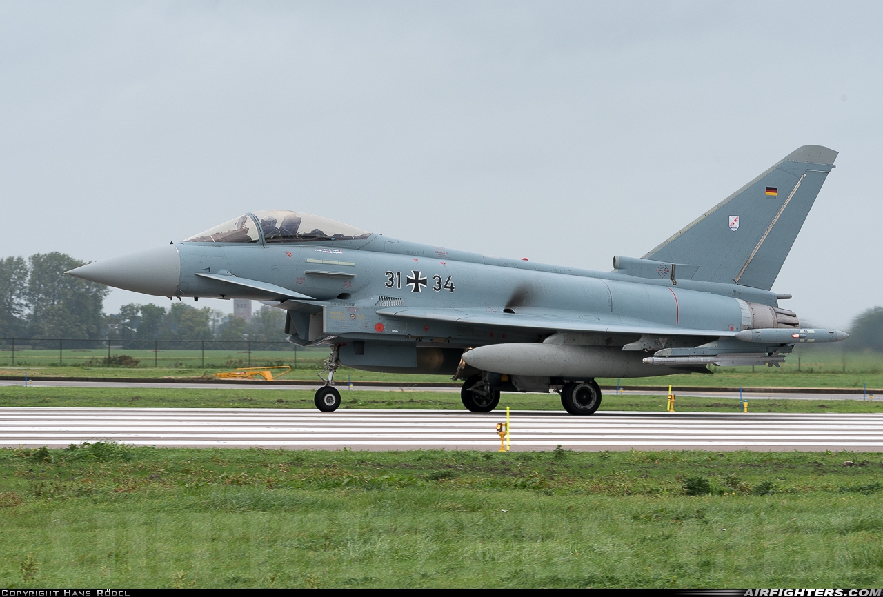 Germany - Air Force Eurofighter EF-2000 Typhoon S 31+34 at Leeuwarden (LWR / EHLW), Netherlands