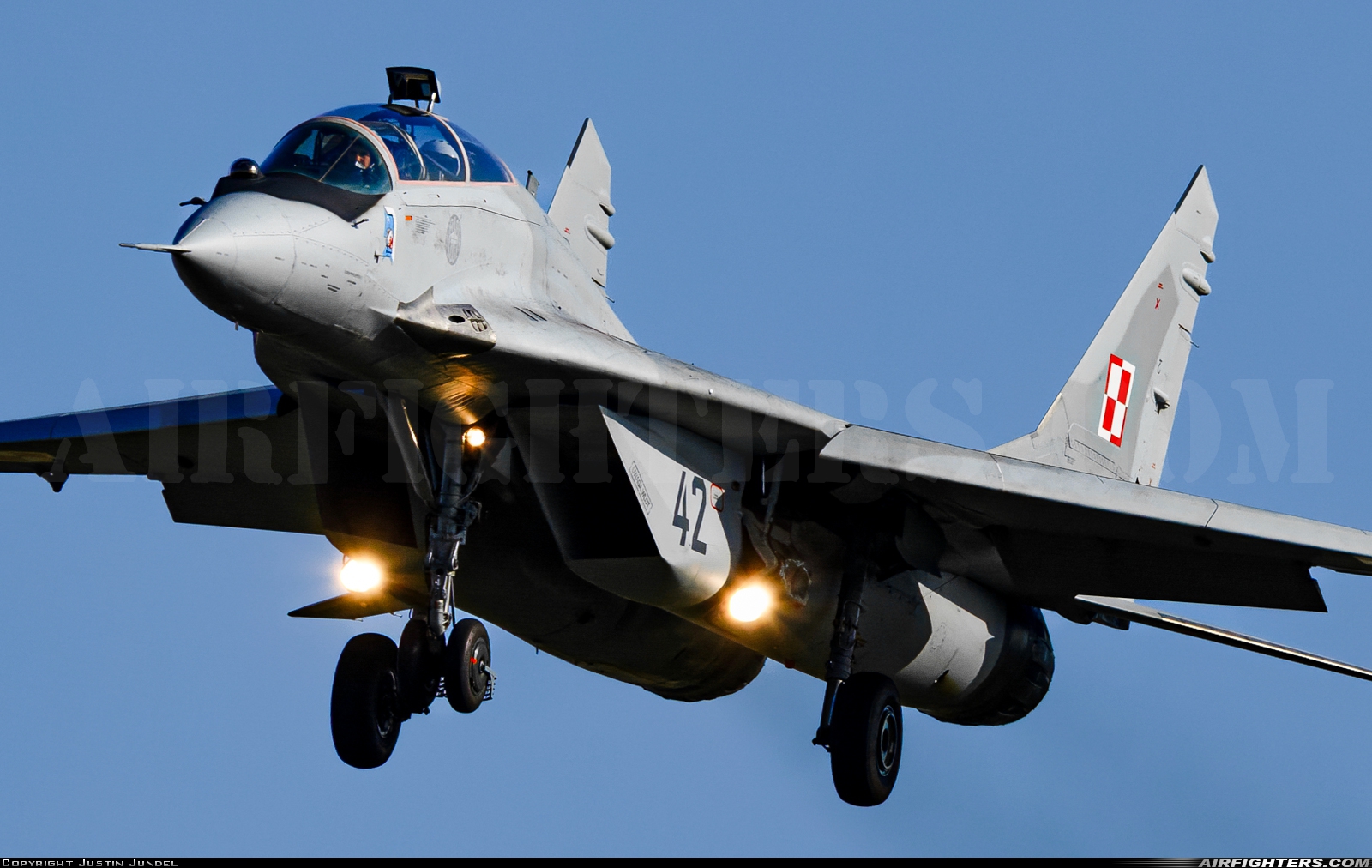 Poland - Air Force Mikoyan-Gurevich MiG-29UB (9.51) 42 at Malbork (EPMB), Poland
