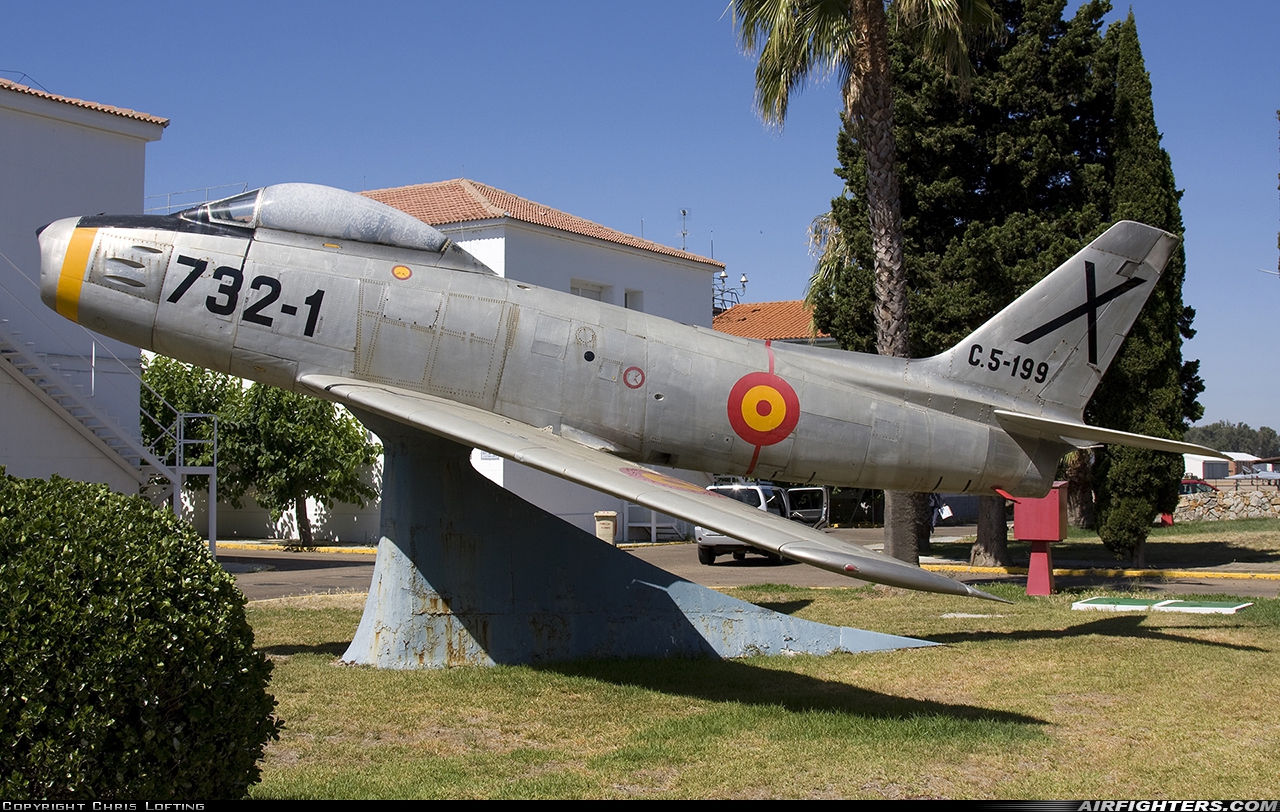Spain - Air Force North American F-86F Sabre C.5-199 at Badajoz - Talavera la Real (BJZ / LEBZ), Spain