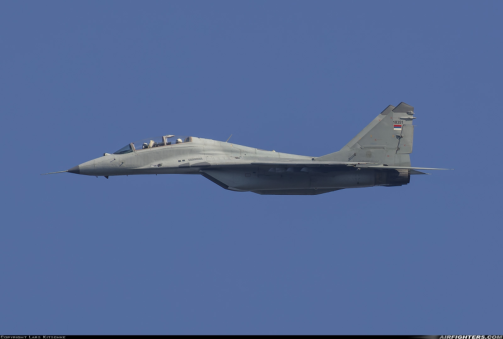 Serbia - Air Force Mikoyan-Gurevich MiG-29UB (9.51) 18351 at Belgrade - Batajnica (BJY / LYBT), Serbia