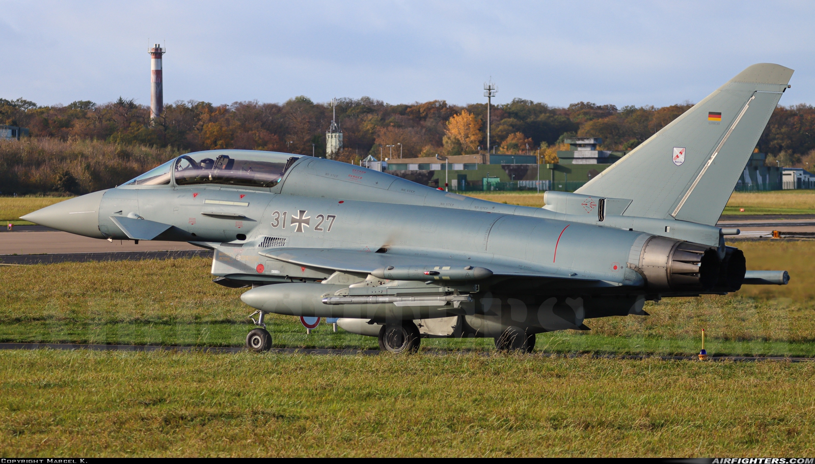 Germany - Air Force Eurofighter EF-2000 Typhoon T 31+27 at Norvenich (ETNN), Germany
