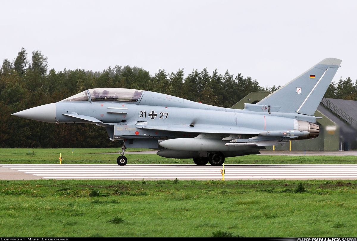 Germany - Air Force Eurofighter EF-2000 Typhoon T 31+27 at Leeuwarden (LWR / EHLW), Netherlands