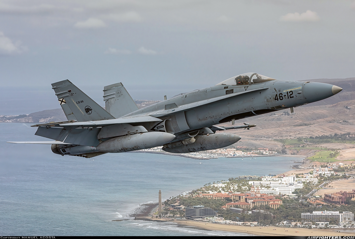 Spain - Air Force McDonnell Douglas F/A-18A+ Hornet C.15-84 at Off-Airport - Las Palmas de Gran Canaria, Spain