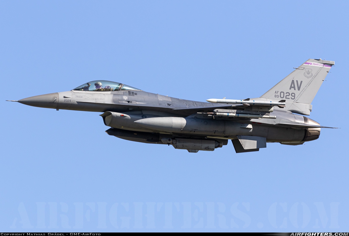 USA - Air Force General Dynamics F-16C Fighting Falcon 89-2029 at Treviso - Istrana (Vittorio Bragadin) (LIPS), Italy