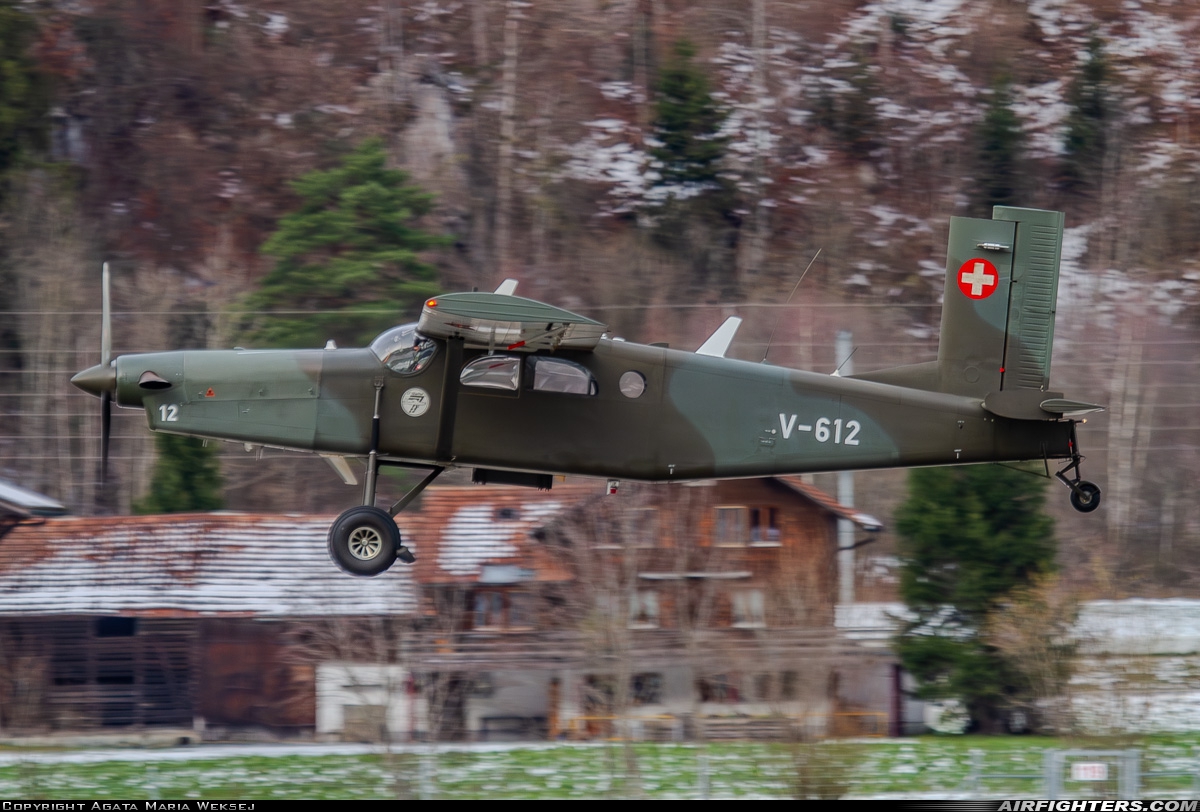 Switzerland - Air Force Pilatus PC-6/B2-H2M-1 Turbo Porter V-612 at Meiringen (LSMM), Switzerland