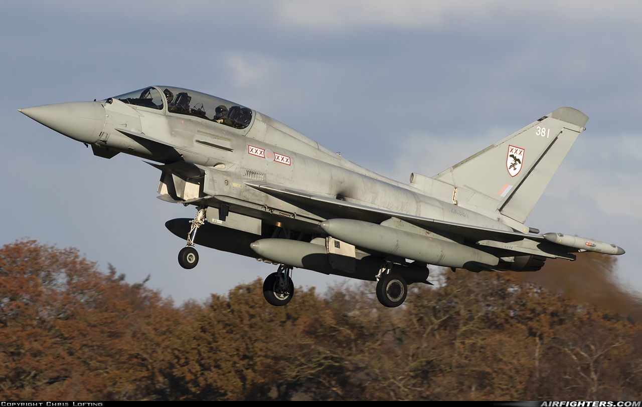 UK - Air Force Eurofighter Typhoon T3 ZK381 at Coningsby (EGXC), UK