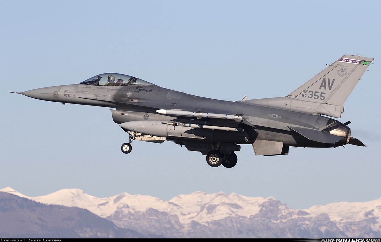 USA - Air Force General Dynamics F-16C Fighting Falcon 87-0355 at Treviso - Istrana (Vittorio Bragadin) (LIPS), Italy
