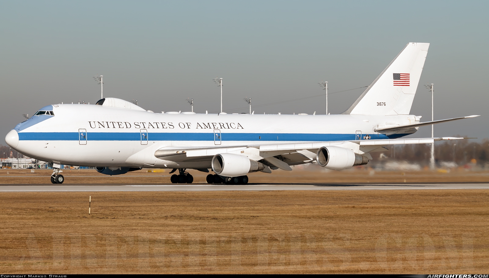 USA - Air Force Boeing E-4B (747-200B) 73-1676 at Munich (- Franz Josef Strauss) (MUC / EDDM), Germany