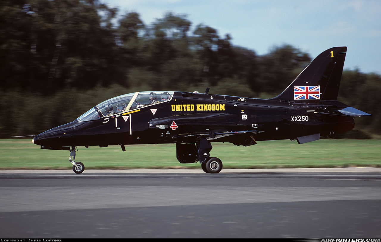 UK - Air Force British Aerospace Hawk T.1 XX250 at Farnborough (FAB / EGLF), UK