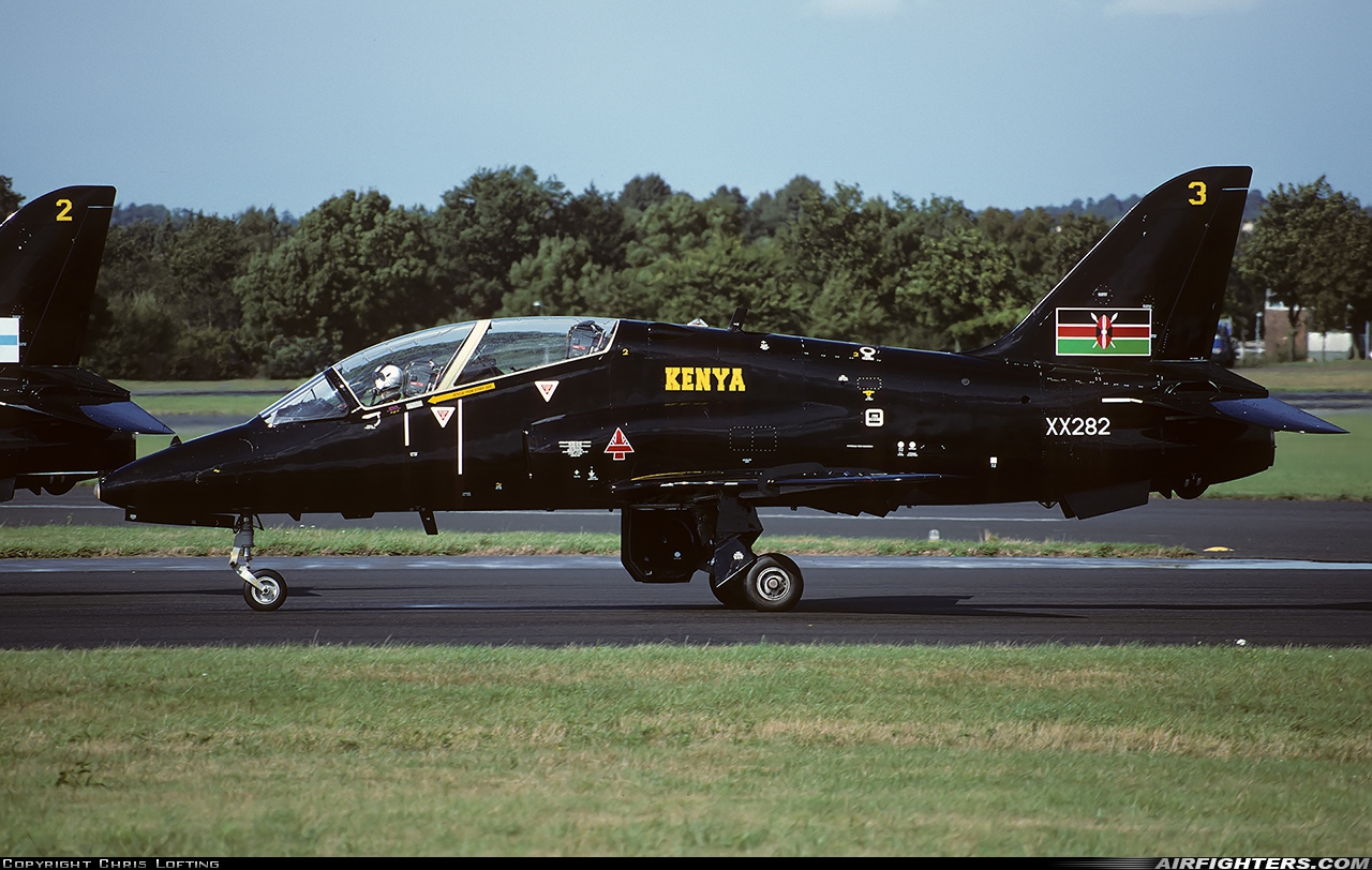 UK - Air Force British Aerospace Hawk T.1A XX282 at Farnborough (FAB / EGLF), UK