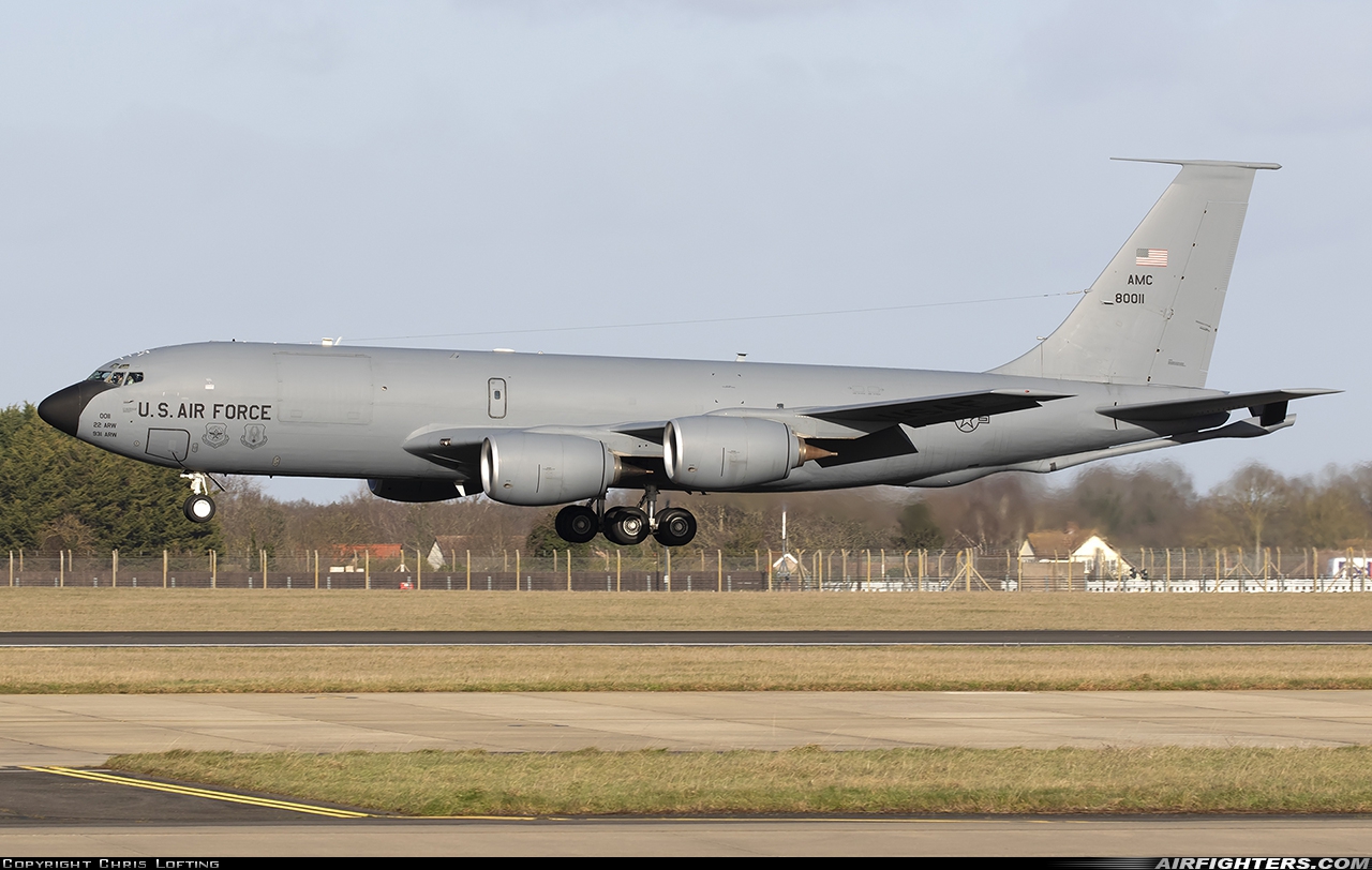 USA - Air Force Boeing KC-135R Stratotanker (717-148) 58-0011 at Mildenhall (MHZ / GXH / EGUN), UK