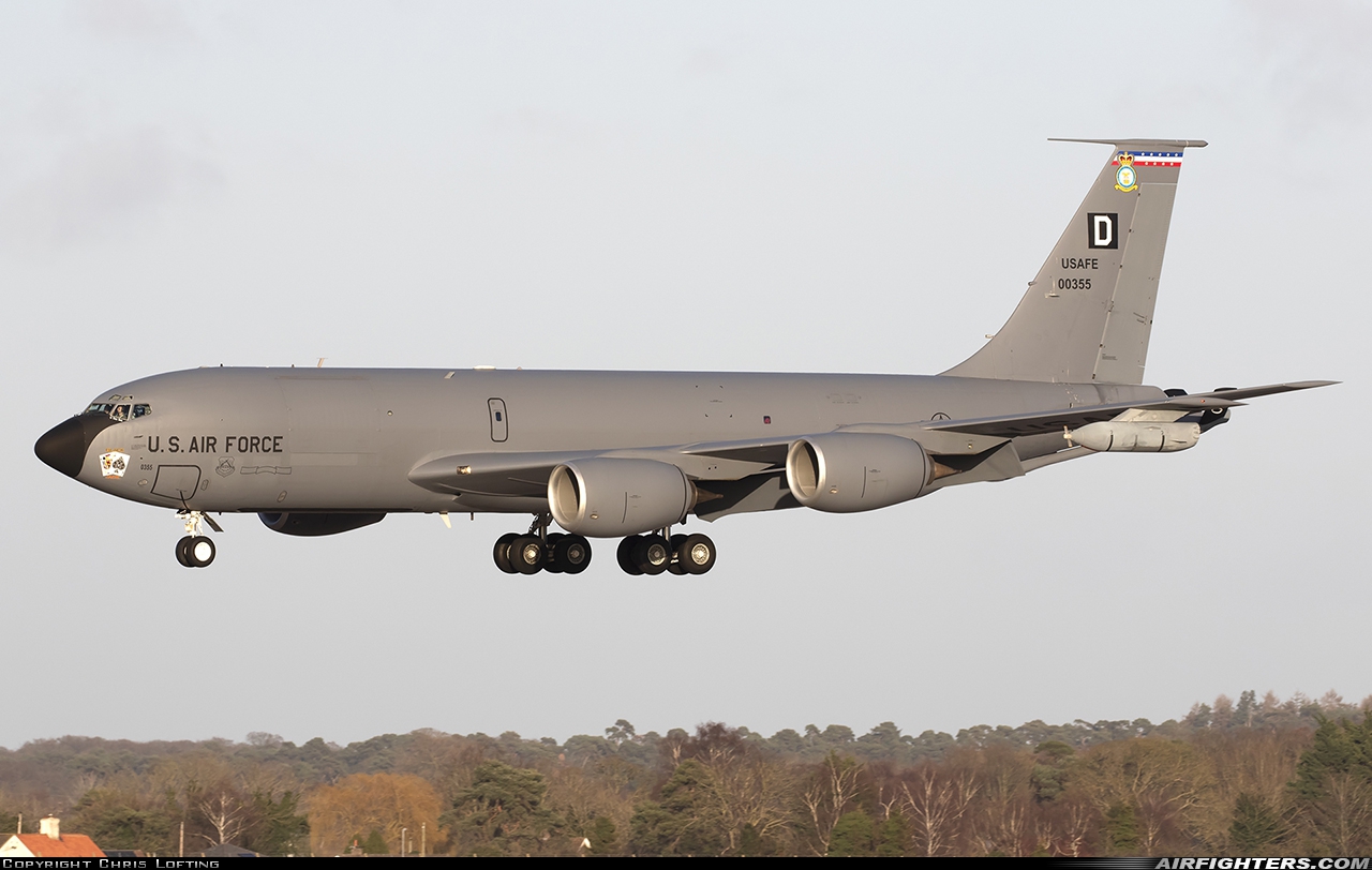 USA - Air Force Boeing KC-135R Stratotanker (717-148) 60-0355 at Mildenhall (MHZ / GXH / EGUN), UK
