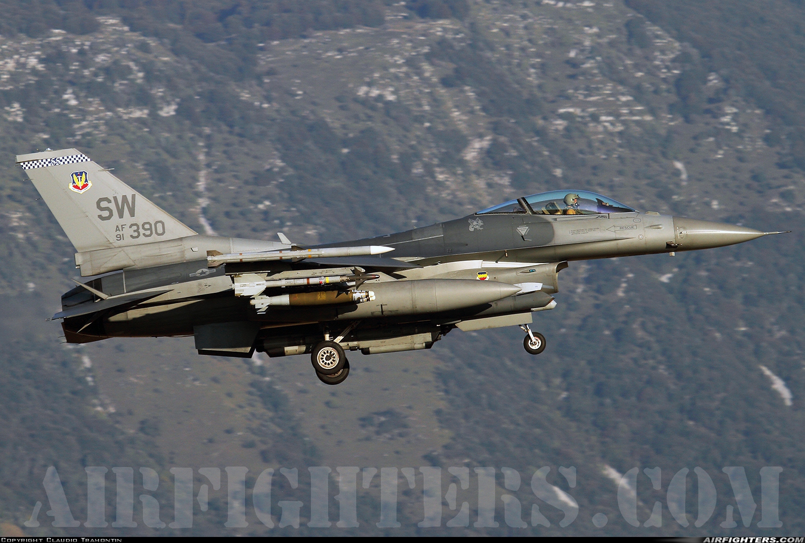 USA - Air Force General Dynamics F-16C Fighting Falcon 91-0390 at Aviano (- Pagliano e Gori) (AVB / LIPA), Italy