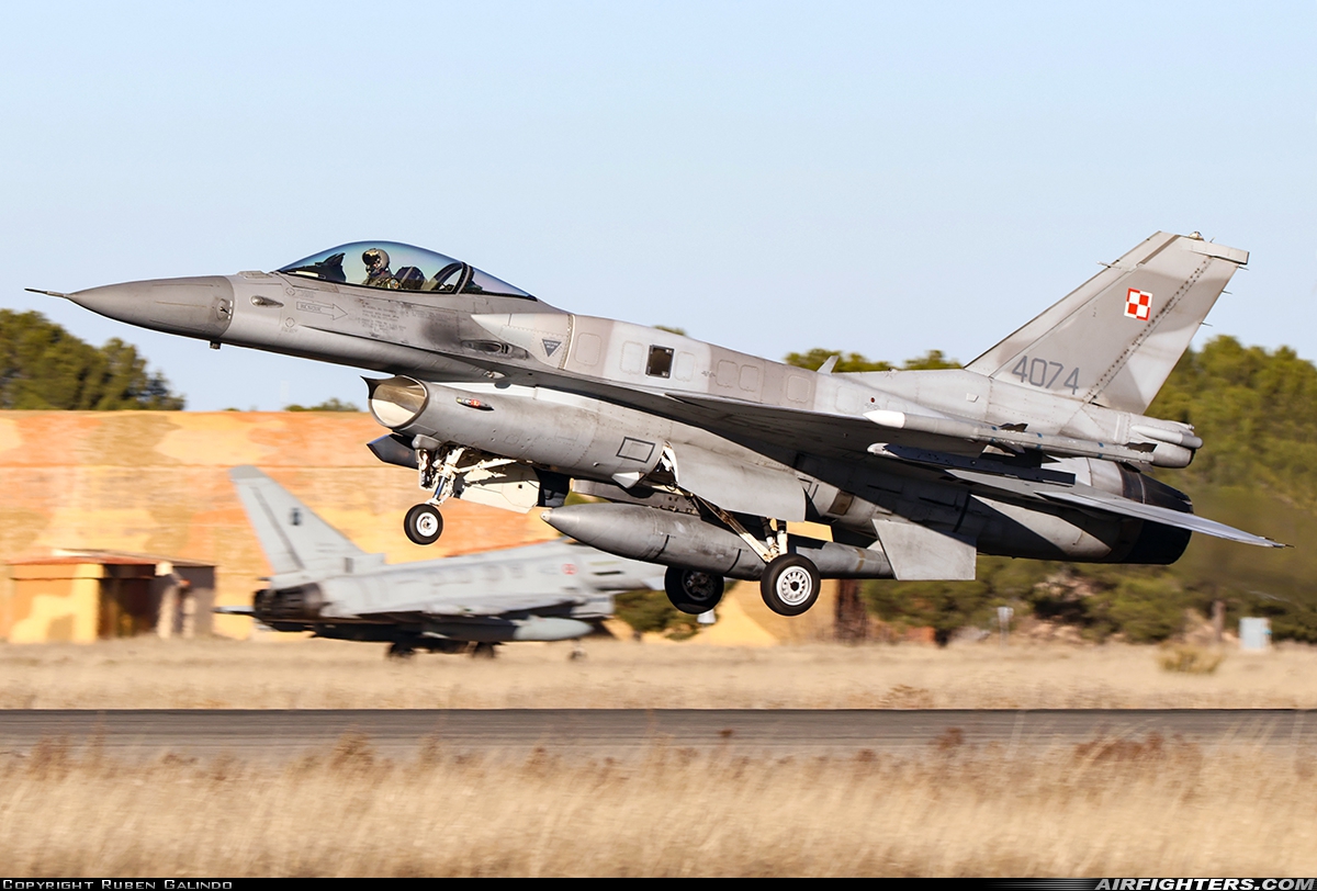 Poland - Air Force General Dynamics F-16C Fighting Falcon 4074 at Albacete (- Los Llanos) (LEAB), Spain