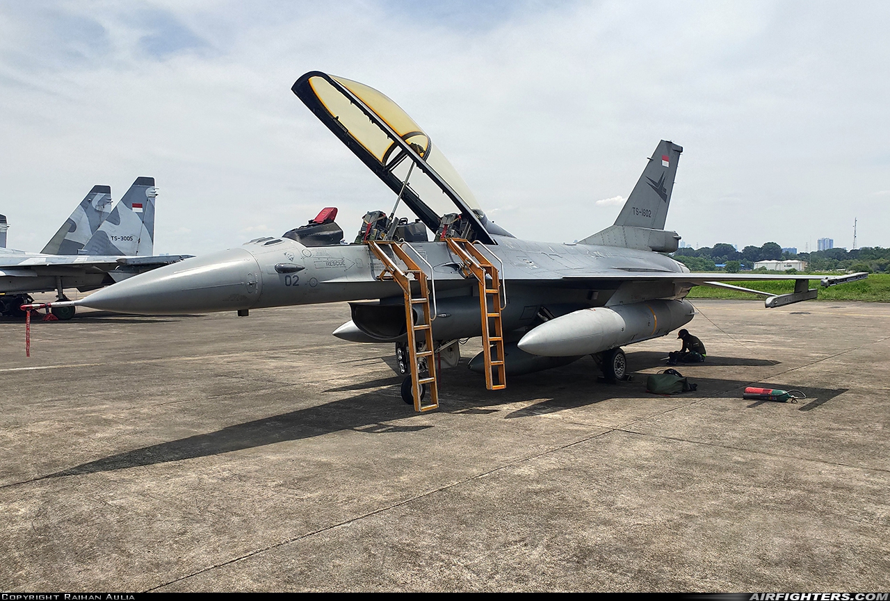 Indonesia - Air Force General Dynamics F-16BM Fighting Falcon TS-1602 at Jakarta - Halim Perdanakusumah (HLP / WIHH), Indonesia