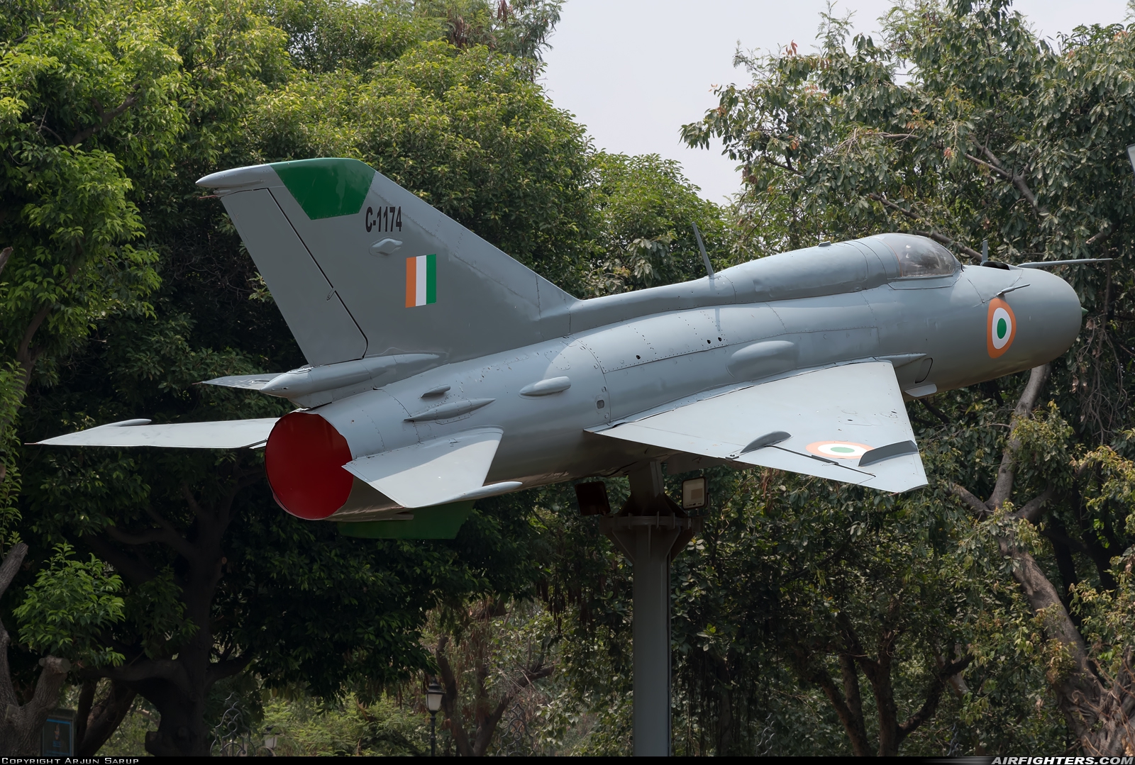 India - Air Force Mikoyan-Gurevich MiG-21FL C1174 at Off-Airport - Delhi, India