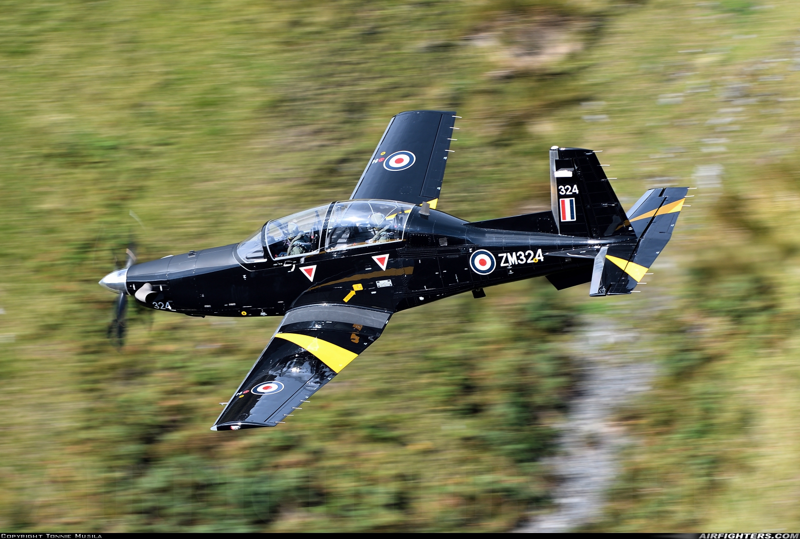 UK - Air Force Raytheon Texan T1 (T-6C) ZM324 at Off-Airport - Machynlleth Loop Area, UK
