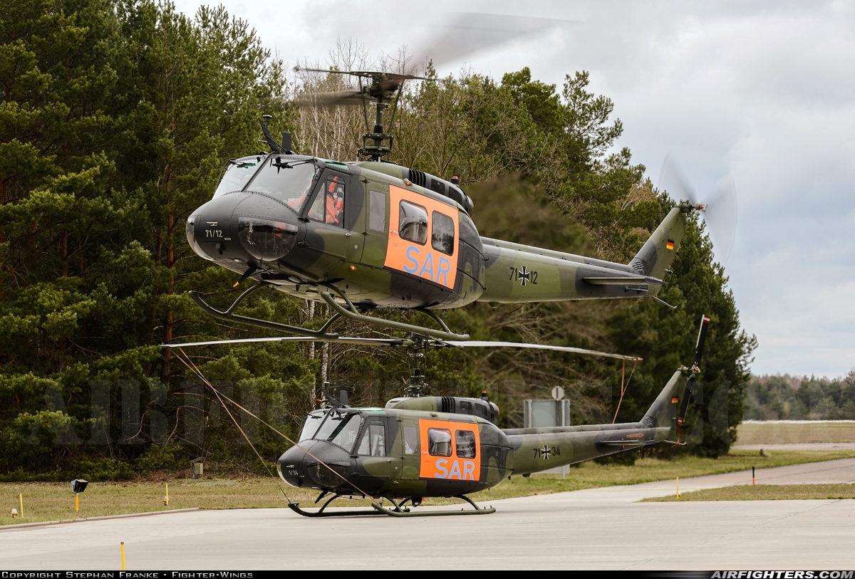 Germany - Army Bell UH-1D Iroquois (205) 71+12 at Holzdorf (ETSH), Germany