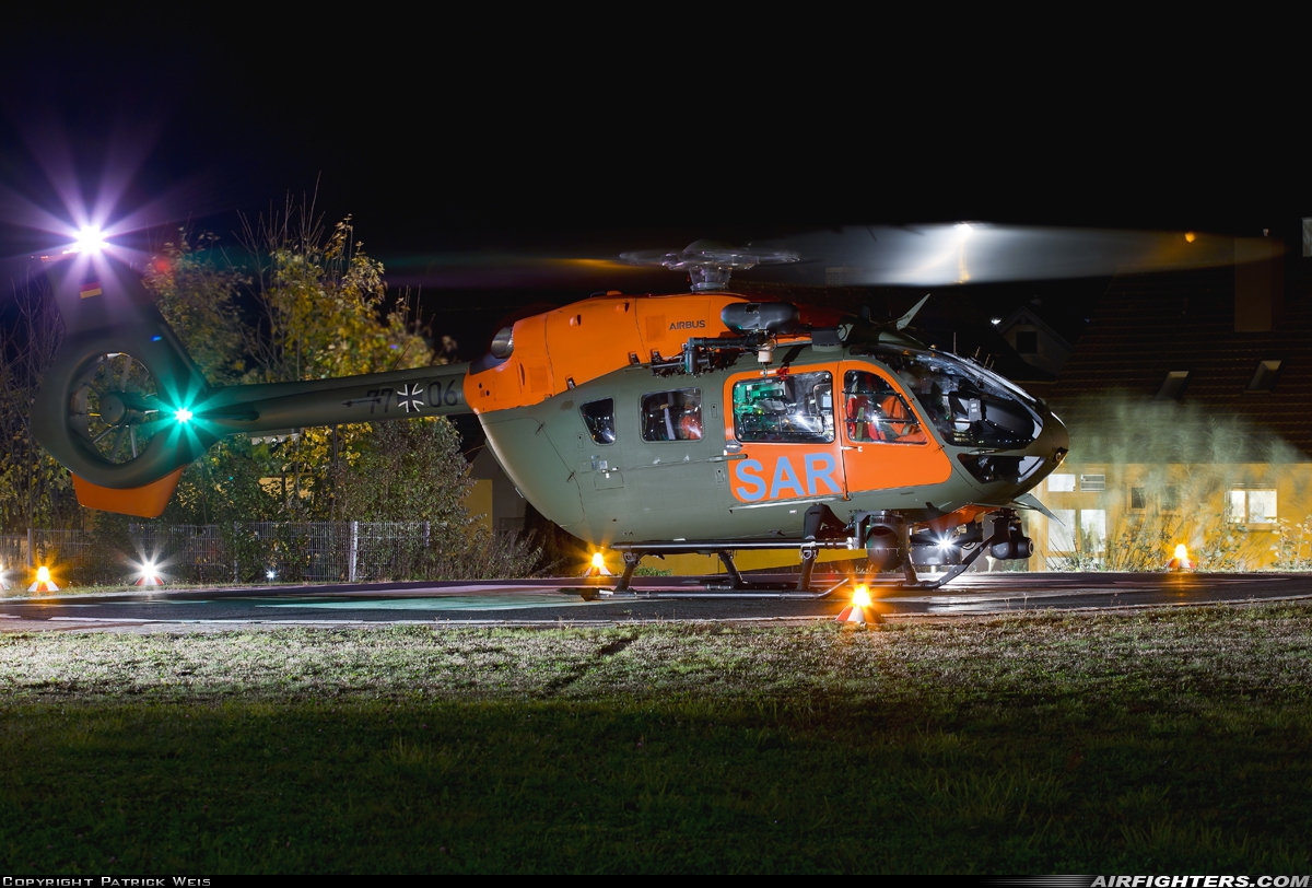 Germany - Army Eurocopter EC-645T2 77+06 at Bad Mergentheim - Caritas Krankenhaus, Germany