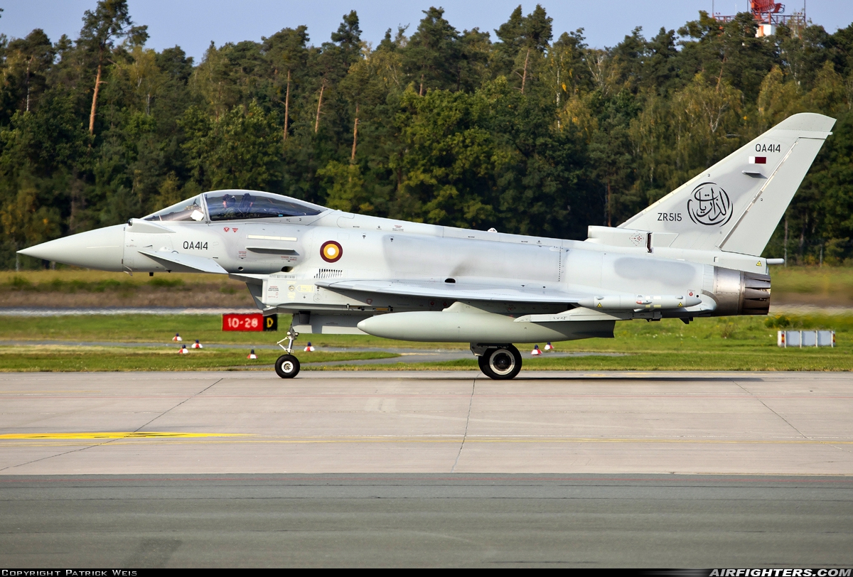 Qatar - Emiri Air Force Eurofighter EF-2000 Typhoon S QA414 at Nuremberg (NUE / EDDN), Germany