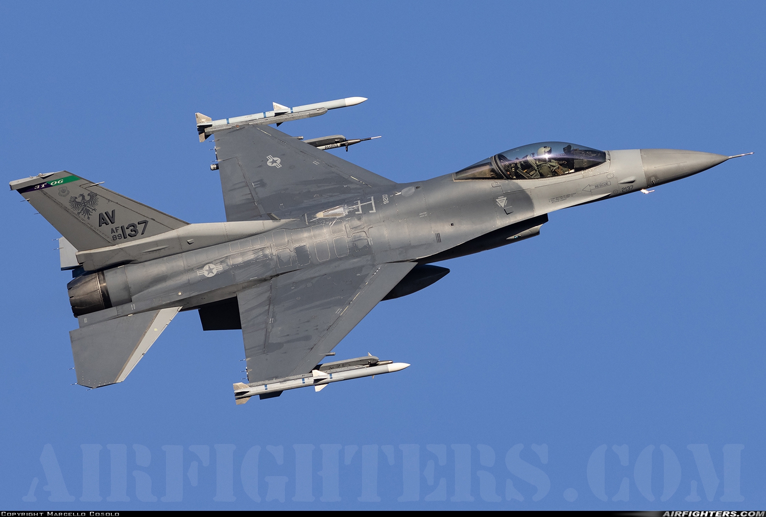 USA - Air Force General Dynamics F-16C Fighting Falcon 89-2137 at Aviano (- Pagliano e Gori) (AVB / LIPA), Italy