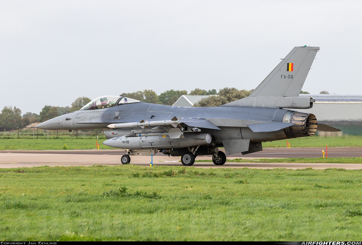 Belgium - Air Force General Dynamics F-16AM Fighting Falcon FA-56 at Leeuwarden (LWR / EHLW), Netherlands