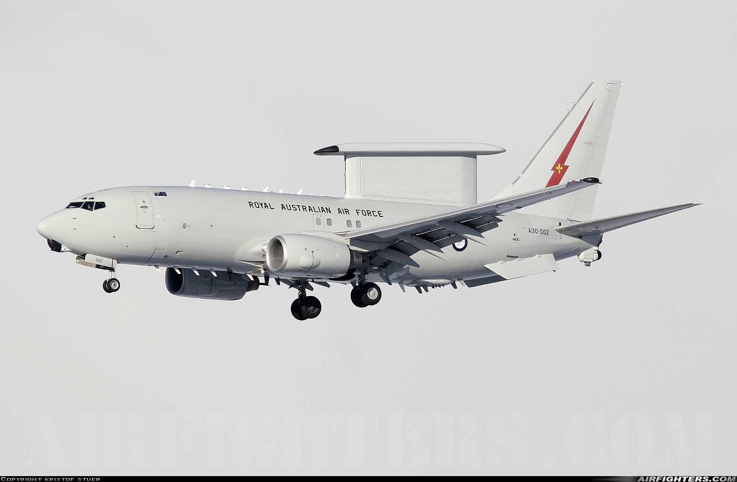 Australia - Air Force Boeing E-7A Wedgetail (737-7ES) A30-002 at Brussels - National (Zaventem) / Melsbroek (BRU / EBBR / EBMB), Belgium