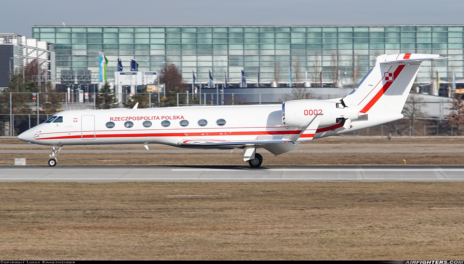 Poland - Government Gulfstream Aerospace G-550 (G-V-SP) 0002 at Munich (- Franz Josef Strauss) (MUC / EDDM), Germany