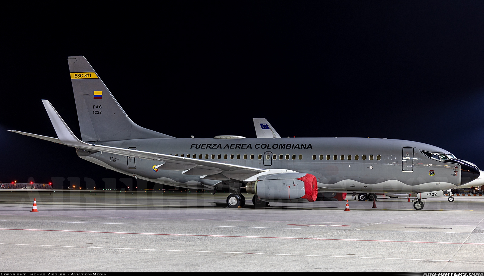 Colombia - Air Force Boeing C-40 (737-732) FAC1222 at Munich (- Franz Josef Strauss) (MUC / EDDM), Germany