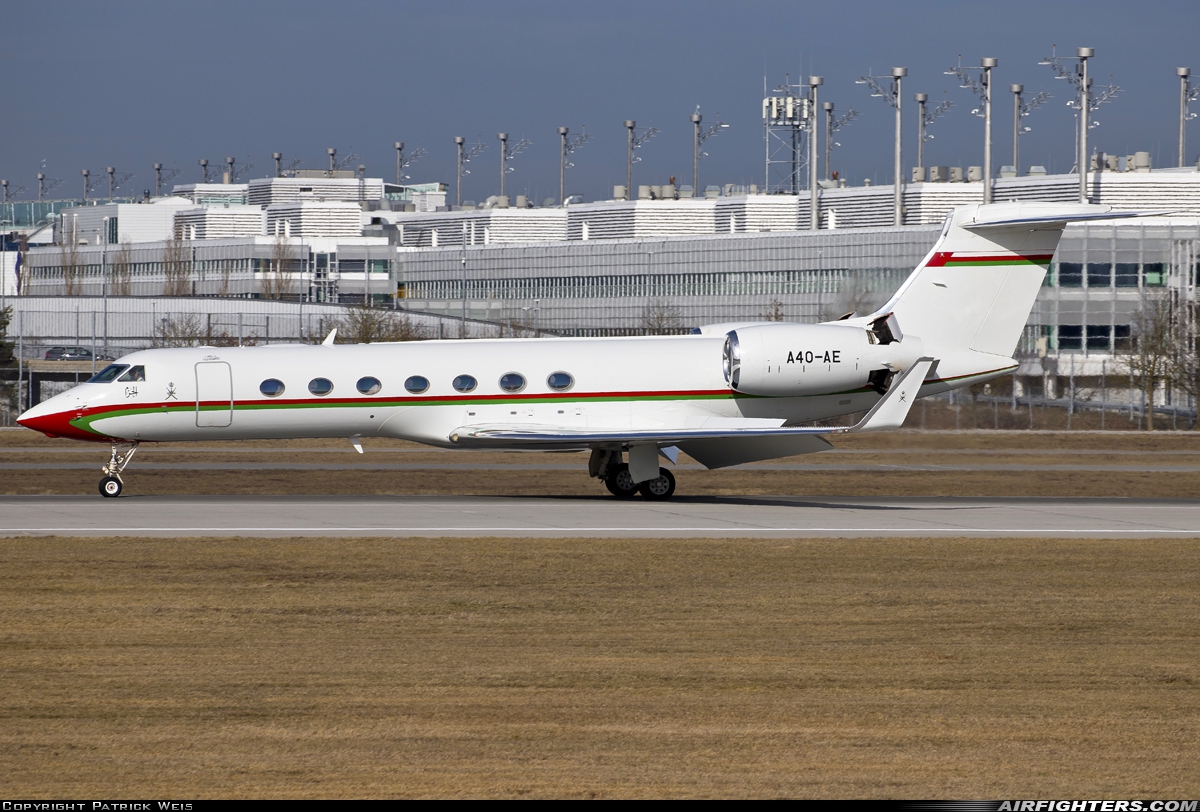 Oman - Government Gulfstream Aerospace G-550 (G-V-SP) A4O-AE at Munich (- Franz Josef Strauss) (MUC / EDDM), Germany