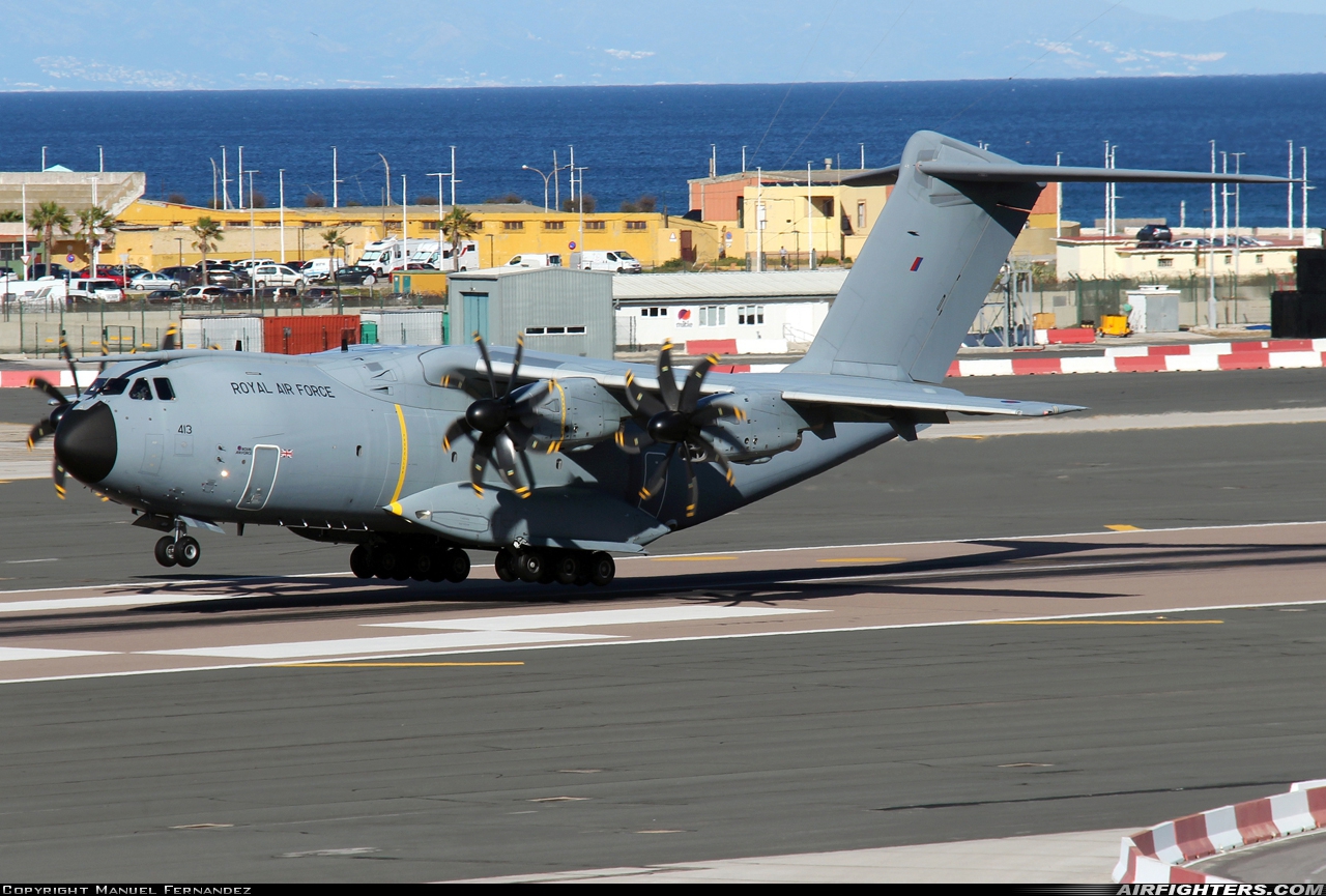 UK - Air Force Airbus Atlas C1 (A400M-180) ZM413 at Gibraltar - North Front (GIB / LXGB), Gibraltar