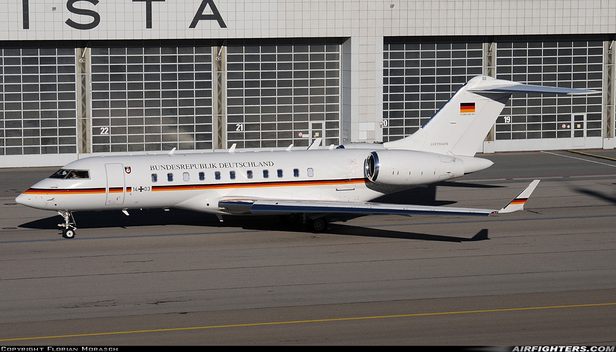 Germany - Air Force Bombardier BD-700-1A11 Global 5000 14+03 at Munich (- Franz Josef Strauss) (MUC / EDDM), Germany
