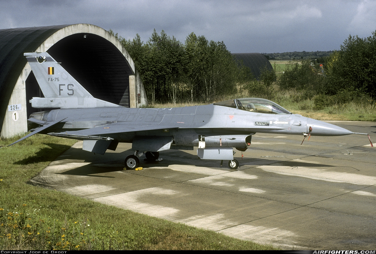 Belgium - Air Force General Dynamics F-16AM Fighting Falcon FA-75 at Florennes (EBFS), Belgium