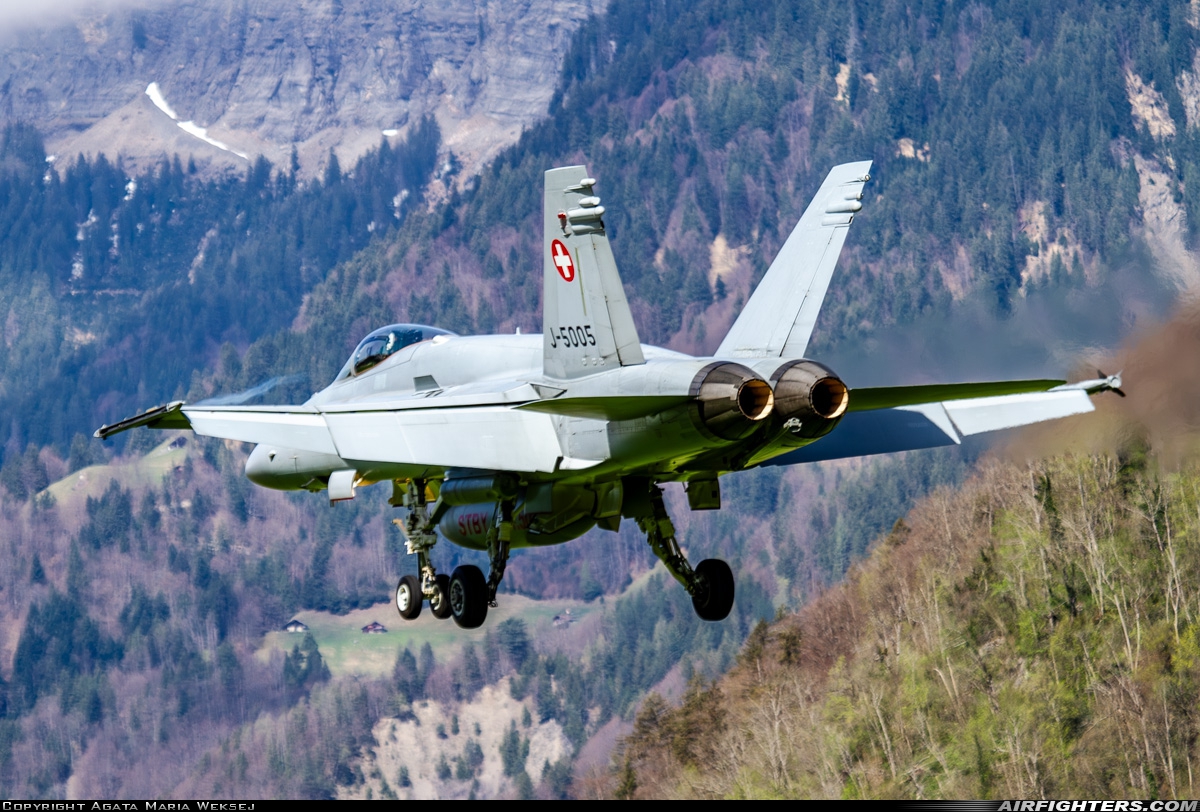 Switzerland - Air Force McDonnell Douglas F/A-18C Hornet J-5005 at Meiringen (LSMM), Switzerland