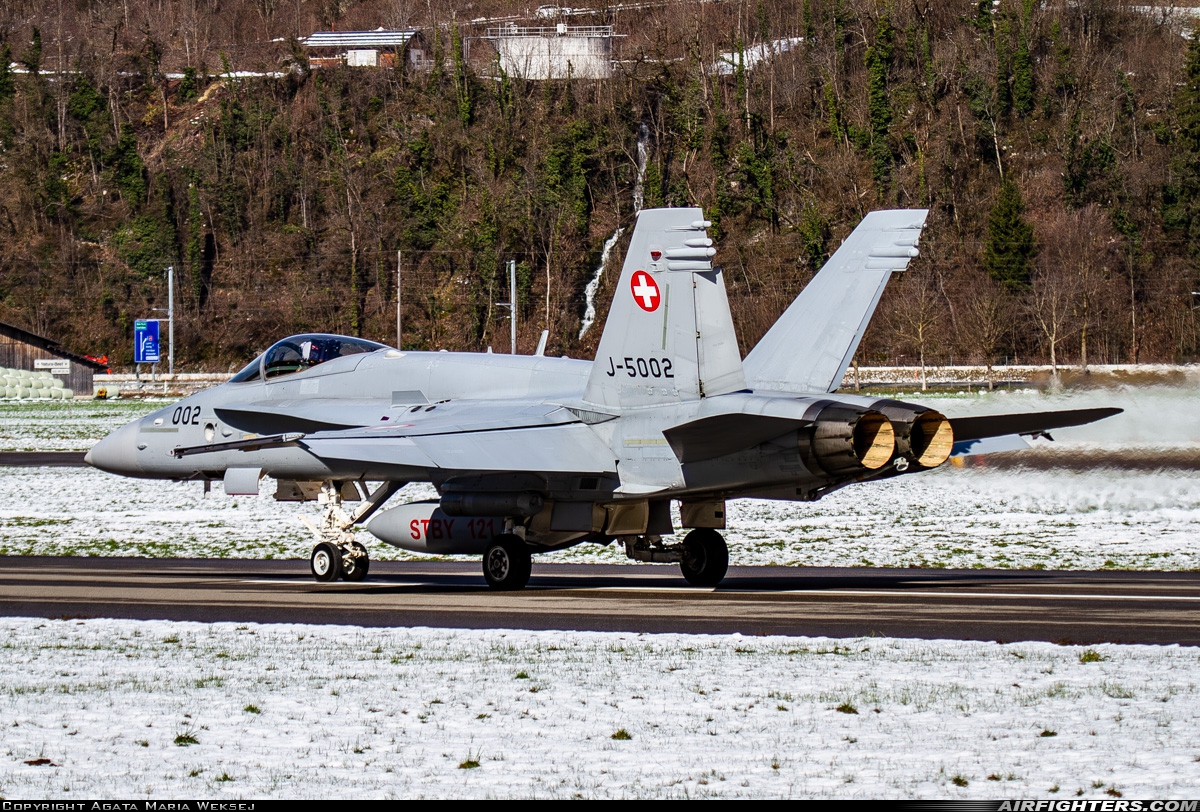 Switzerland - Air Force McDonnell Douglas F/A-18C Hornet J-5002 at Meiringen (LSMM), Switzerland