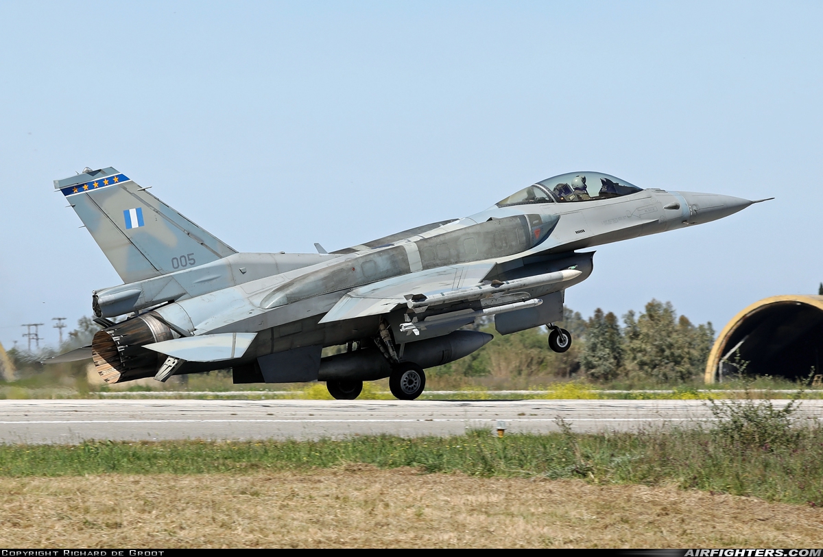 Greece - Air Force General Dynamics F-16C Fighting Falcon 005 at Andravida (Pyrgos -) (PYR / LGAD), Greece