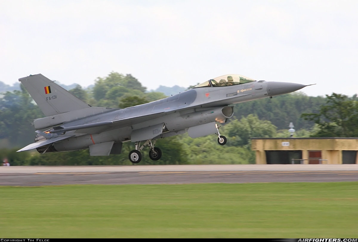 Belgium - Air Force General Dynamics F-16AM Fighting Falcon FA-131 at Yeovilton (YEO / EGDY), UK