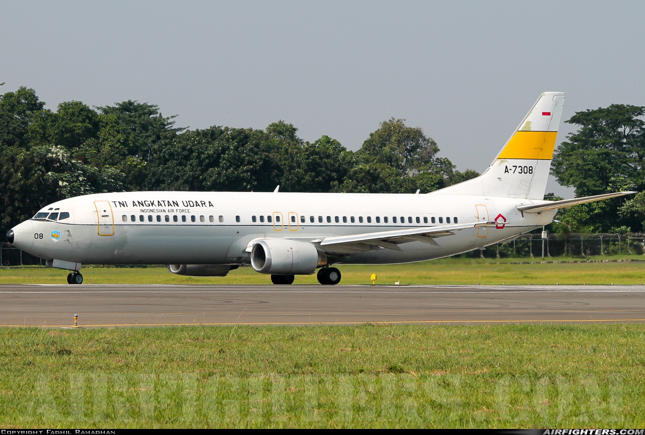 Indonesia - Air Force Boeing 737-4Y0 A-7308 at Jakarta - Halim Perdanakusumah (HLP / WIHH), Indonesia