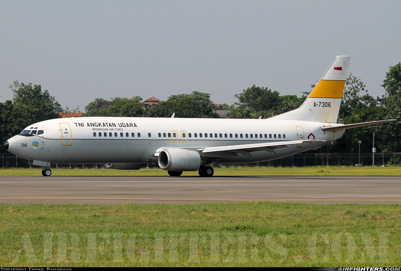 Indonesia - Air Force Boeing 737-4U3 A-7306 at Jakarta - Halim Perdanakusumah (HLP / WIHH), Indonesia